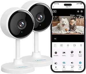 litokam Indoor Camera, Cameras for Home Security with Night Vision, Pet Camera with Phone App, 2K Indoor Security Camera, Motion Detection, 2-Way Audio, WiFi Home Camera, Baby Monitor Work with Alexa