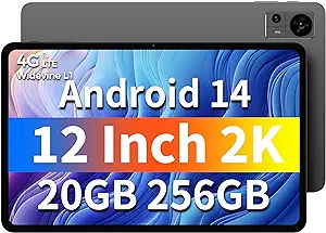 TECLAST Tablet 12 inch Android 14 Tablets, T60 with 256GB Storage(Expand to 1TB), Unisoc T616 CPU, 8000mAh +18W PD Fast Charger, 4 Speakers, 5G WiFi+4G LTE, Dual 13MP Camera,GPS https://amzn.to/3MjkOQD